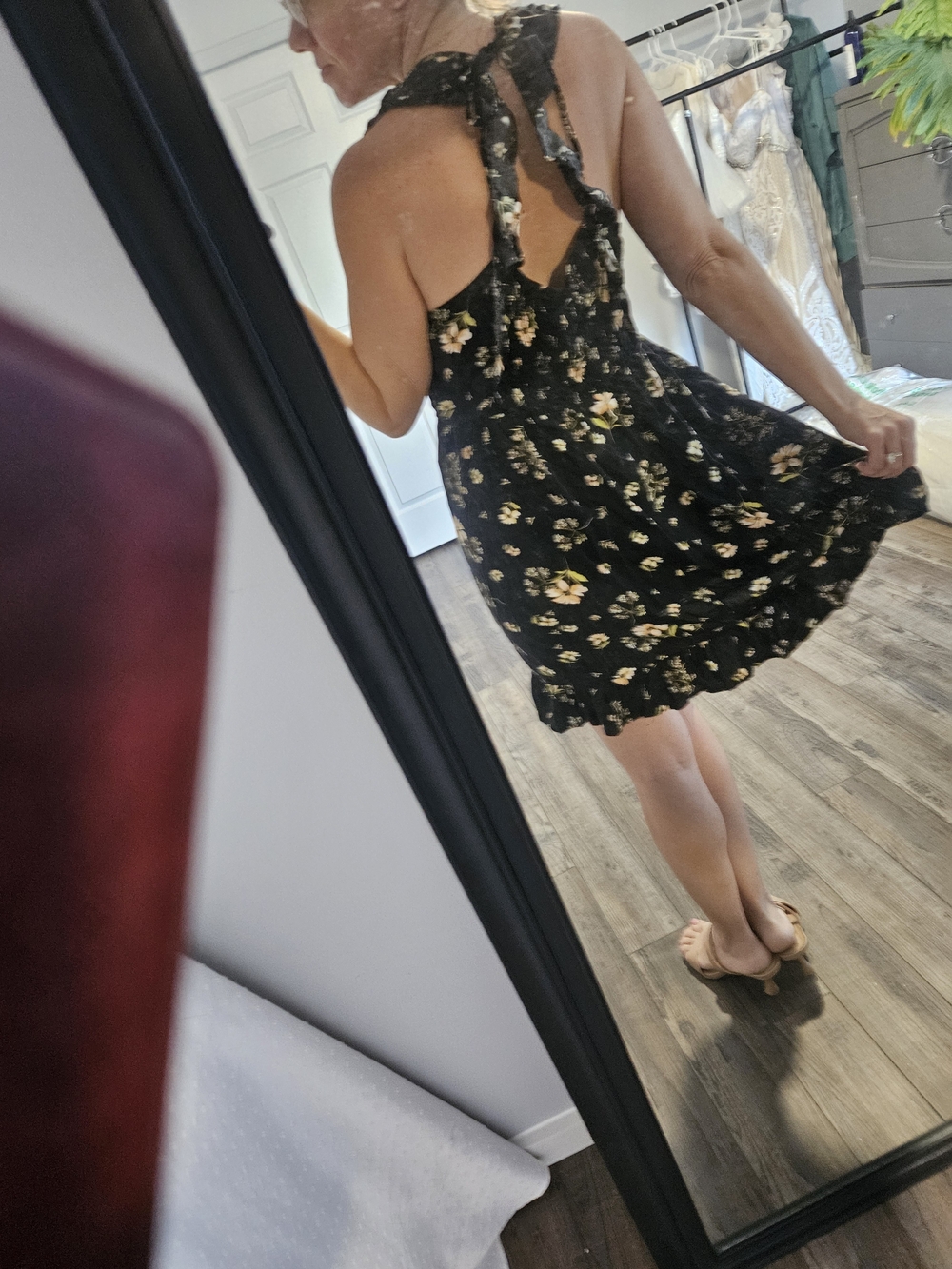 wild fable Black Floral Tie-Shoulder Mini Dress - Picture 3 of 9